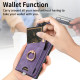 For Samsung Galaxy S24+ 5G Retro Skin-feel Ring Card Bag Phone Case with Hang Loop(Purple)