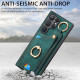 For Samsung Galaxy S24+ 5G Retro Skin-feel Ring Card Bag Phone Case with Hang Loop(Green)