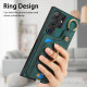For Samsung Galaxy S24+ 5G Retro Skin-feel Ring Card Bag Phone Case with Hang Loop(Green)