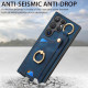 For Samsung Galaxy S24+ 5G Retro Skin-feel Ring Card Bag Phone Case with Hang Loop(Blue)