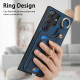 For Samsung Galaxy S24+ 5G Retro Skin-feel Ring Card Bag Phone Case with Hang Loop(Blue)