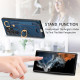 For Samsung Galaxy S24+ 5G Retro Skin-feel Ring Card Bag Phone Case with Hang Loop(Blue)