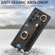 For Samsung Galaxy S24+ 5G Retro Skin-feel Ring Card Bag Phone Case with Hang Loop(Black)