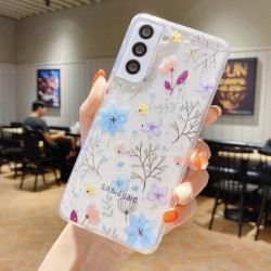 For Samsung Galaxy S24+ 5G Fresh Small Floral Epoxy TPU Phone Case(D05 Blue Floral)