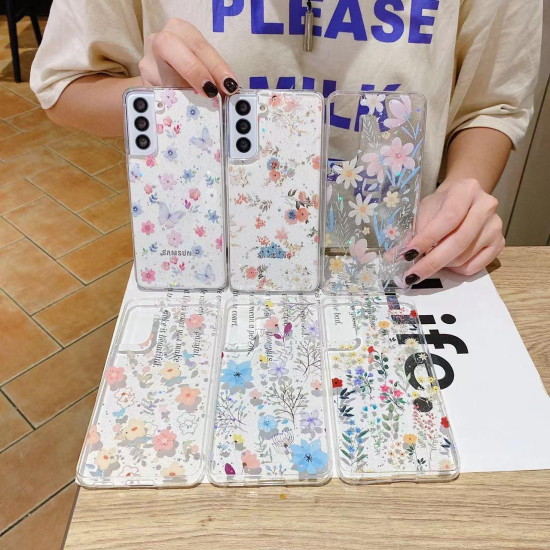For Samsung Galaxy S24+ 5G Fresh Small Floral Epoxy TPU Phone Case(D06 Love of Butterfly)