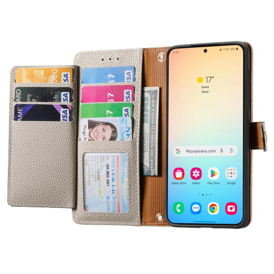 For Samsung Galaxy S24+ 5G Love Zipper Lanyard Leather Phone Case(Gray)