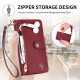For Samsung Galaxy S24+ 5G Love Zipper Lanyard Leather Phone Case(Red)