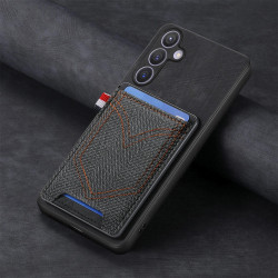 For Samsung Galaxy S24+ 5G Denim Texture Leather Skin Phone Case with Card Slot(Black)