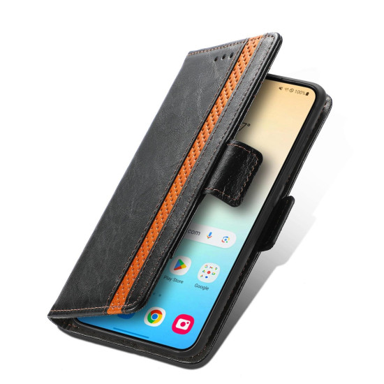 For Samsung Galaxy S24+ 5G CaseNeo Splicing Dual Magnetic Buckle Leather Phone Case(Black)