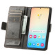 For Samsung Galaxy S24+ 5G CaseNeo Splicing Dual Magnetic Buckle Leather Phone Case(Gray)
