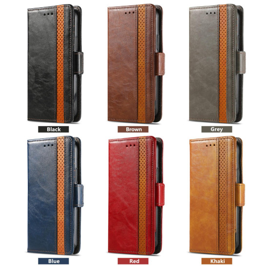 For Samsung Galaxy S24+ 5G CaseNeo Splicing Dual Magnetic Buckle Leather Phone Case(Gray)