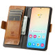 For Samsung Galaxy S24+ 5G CaseNeo Splicing Dual Magnetic Buckle Leather Phone Case(Khaki)