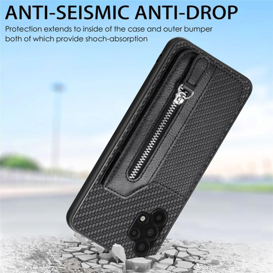For Samsung Galaxy S24+ 5G Carbon Fiber Horizontal Flip Zipper Wallet Phone Case(Green)