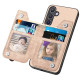 For Samsung Galaxy S24+ 5G Carbon Fiber Horizontal Flip Zipper Wallet Phone Case(Khaki)
