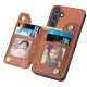 For Samsung Galaxy S24+ 5G Carbon Fiber Horizontal Flip Zipper Wallet Phone Case(Brown)
