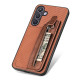 For Samsung Galaxy S24+ 5G Carbon Fiber Horizontal Flip Zipper Wallet Phone Case(Brown)
