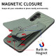 For Samsung Galaxy S24+ 5G Carbon Fiber Vertical Flip Zipper Phone Case(Khaki)