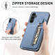 For Samsung Galaxy S24+ 5G Carbon Fiber Vertical Flip Zipper Phone Case(Brown)