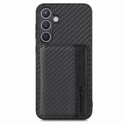 For Samsung Galaxy S24+ 5G Carbon Fiber Magnetic Card Wallet RFID Blocking Phone Case(Black)
