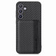 For Samsung Galaxy S24+ 5G Carbon Fiber Magnetic Card Wallet RFID Blocking Phone Case(Black)