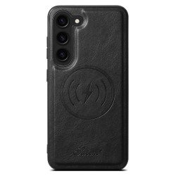 For Samsung Galaxy S23+ 5G Suteni H15  Oil Eax Leather Detachable Wallet Back Phone Case(Black)
