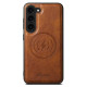 For Samsung Galaxy S23+ 5G Suteni H15  Oil Eax Leather Detachable Wallet Back Phone Case(Brown)