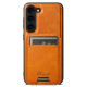 For Samsung Galaxy S24+ 5G Suteni H15  Oil Eax Leather Detachable Wallet Back Phone Case(Khaki)