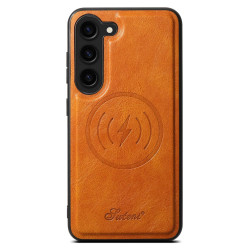 For Samsung Galaxy S24+ 5G Suteni H15  Oil Eax Leather Detachable Wallet Back Phone Case(Khaki)