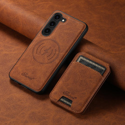 For Samsung Galaxy S23+ 5G Suteni H16 Litchi Texture Leather Detachable Wallet Back Phone Case(Brown)