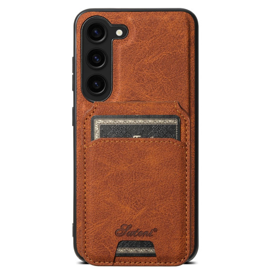 For Samsung Galaxy S23+ 5G Suteni H16 Litchi Texture Leather Detachable Wallet Back Phone Case(Khaki)