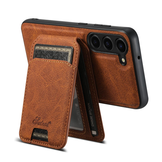 For Samsung Galaxy S23+ 5G Suteni H16 Litchi Texture Leather Detachable Wallet Back Phone Case(Khaki)