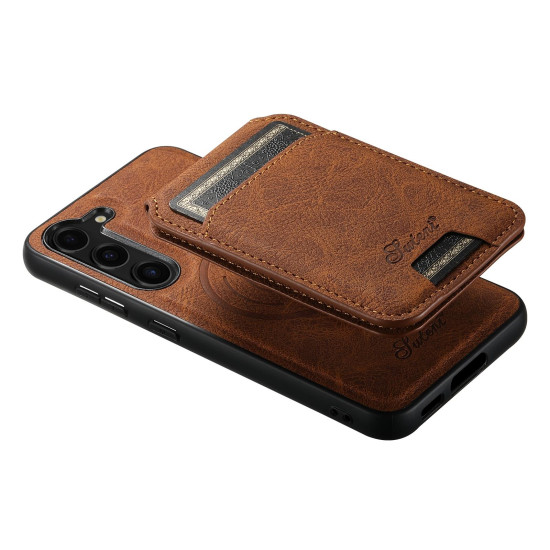 For Samsung Galaxy S23+ 5G Suteni H16 Litchi Texture Leather Detachable Wallet Back Phone Case(Blue)