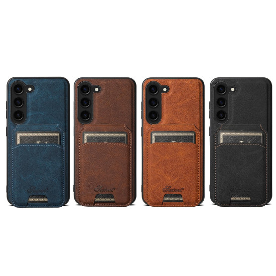For Samsung Galaxy S24+ 5G Suteni H16 Litchi Texture Leather Detachable Wallet Back Phone Case(Black)