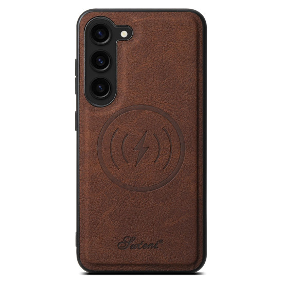 For Samsung Galaxy S24+ 5G Suteni H16 Litchi Texture Leather Detachable Wallet Back Phone Case(Brown)
