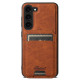 For Samsung Galaxy S24+ 5G Suteni H16 Litchi Texture Leather Detachable Wallet Back Phone Case(Khaki)