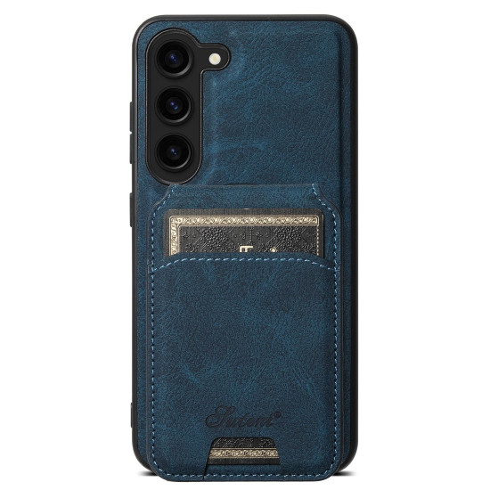 For Samsung Galaxy S24+ 5G Suteni H16 Litchi Texture Leather Detachable Wallet Back Phone Case(Blue)