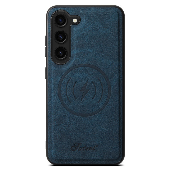 For Samsung Galaxy S24+ 5G Suteni H16 Litchi Texture Leather Detachable Wallet Back Phone Case(Blue)