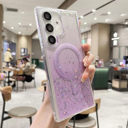 For Samsung Galaxy S24+ 5G MagSafe Glitter Hybrid Clear TPU Phone Case(Purple)