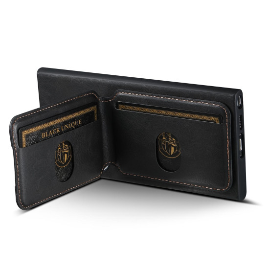 For Samsung Galaxy S23+ 5G Suteni H02 Leather Wallet Stand Back Phone Case(Black)