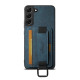 For Samsung Galaxy S24+ 5G Suteni H13 Litchi Leather Wrist Strap Wallet Back Phone Case(Blue)