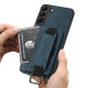 For Samsung Galaxy S23+ 5G Suteni H13 Litchi Leather Wrist Strap Wallet Back Phone Case(Blue)