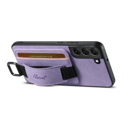 For Samsung Galaxy S23+ 5G Suteni H13 Litchi Leather Wrist Strap Wallet Back Phone Case(Purple)