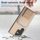 For Samsung Galaxy S24+ 5G Carbon Fiber Card Bag Fold Stand Phone Case(Khaki)