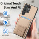 For Samsung Galaxy S24+ 5G Carbon Fiber Card Bag Fold Stand Phone Case(Khaki)