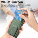 For Samsung Galaxy S24+ 5G Carbon Fiber Card Bag Fold Stand Phone Case(Green)
