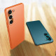 For Samsung Galaxy S24+ 5G Plain-leather All-inclusive Shockproof Phone Case(Orange)