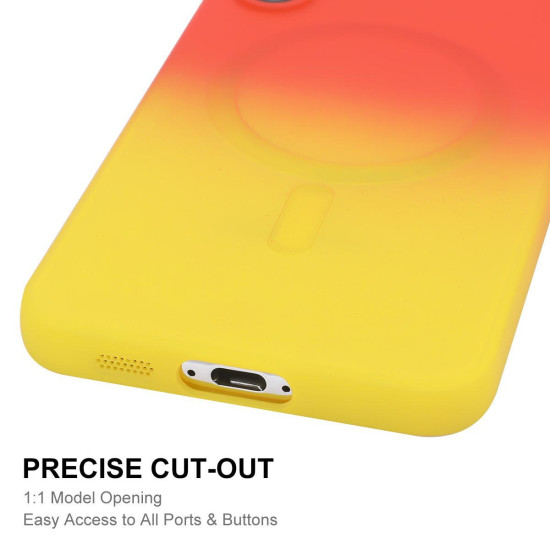 For Samsung Galaxy S24+ 5G ENKAY Hat-Prince MagSafe Rainbow Gradient Silicone Phone Case with Lens Film(Dark Blue)