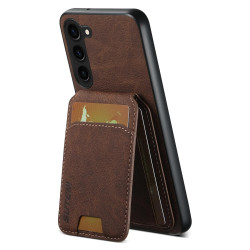 For Samsung Galaxy S23+ 5G Suteni H02 Litchi Leather Card Wallet Stand Back Phone Case(Brown)