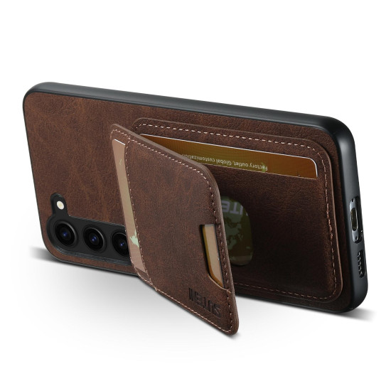 For Samsung Galaxy S23+ 5G Suteni H02 Litchi Leather Card Wallet Stand Back Phone Case(Brown)