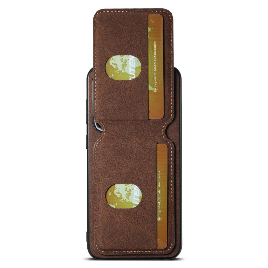 For Samsung Galaxy S23+ 5G Suteni H02 Litchi Leather Card Wallet Stand Back Phone Case(Brown)